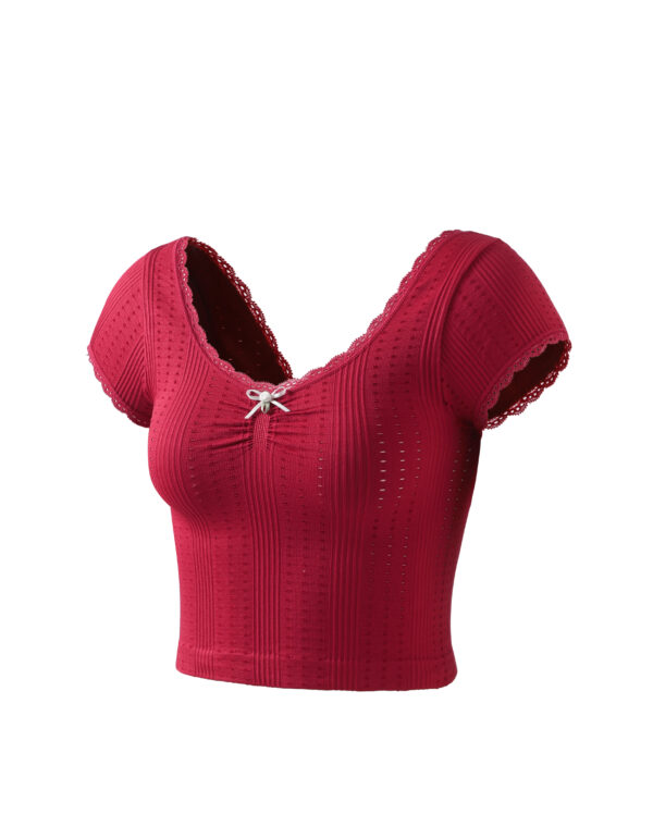 Cherry Lace Sweetheart Top
