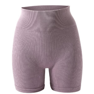 Mauve Ribbed Biker Shorts