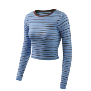 Retro Striped Rib Knit Tee
