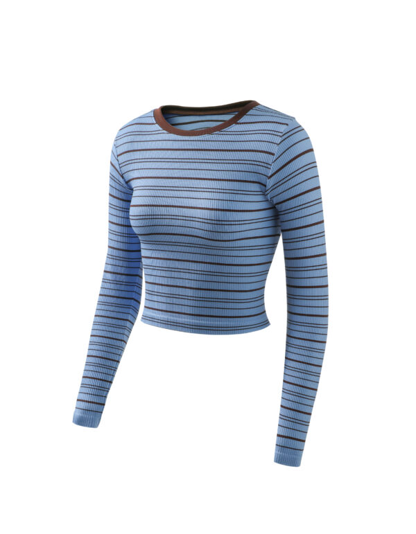 Retro Striped Rib Knit Tee