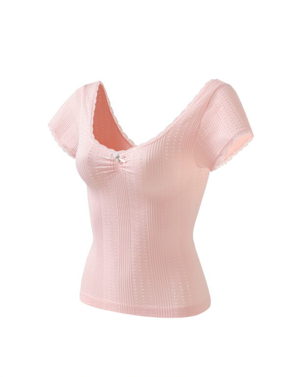 Blush Eyelet Sweetheart Top