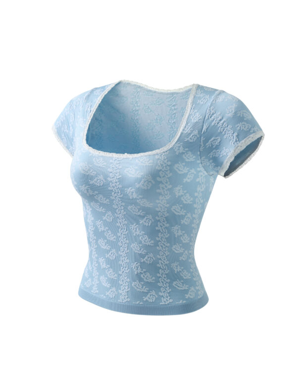 Powder Blue Jacquard Tee