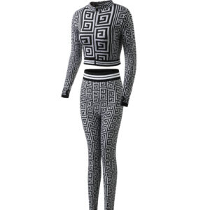 Grecian Grid Long Sleeve Set